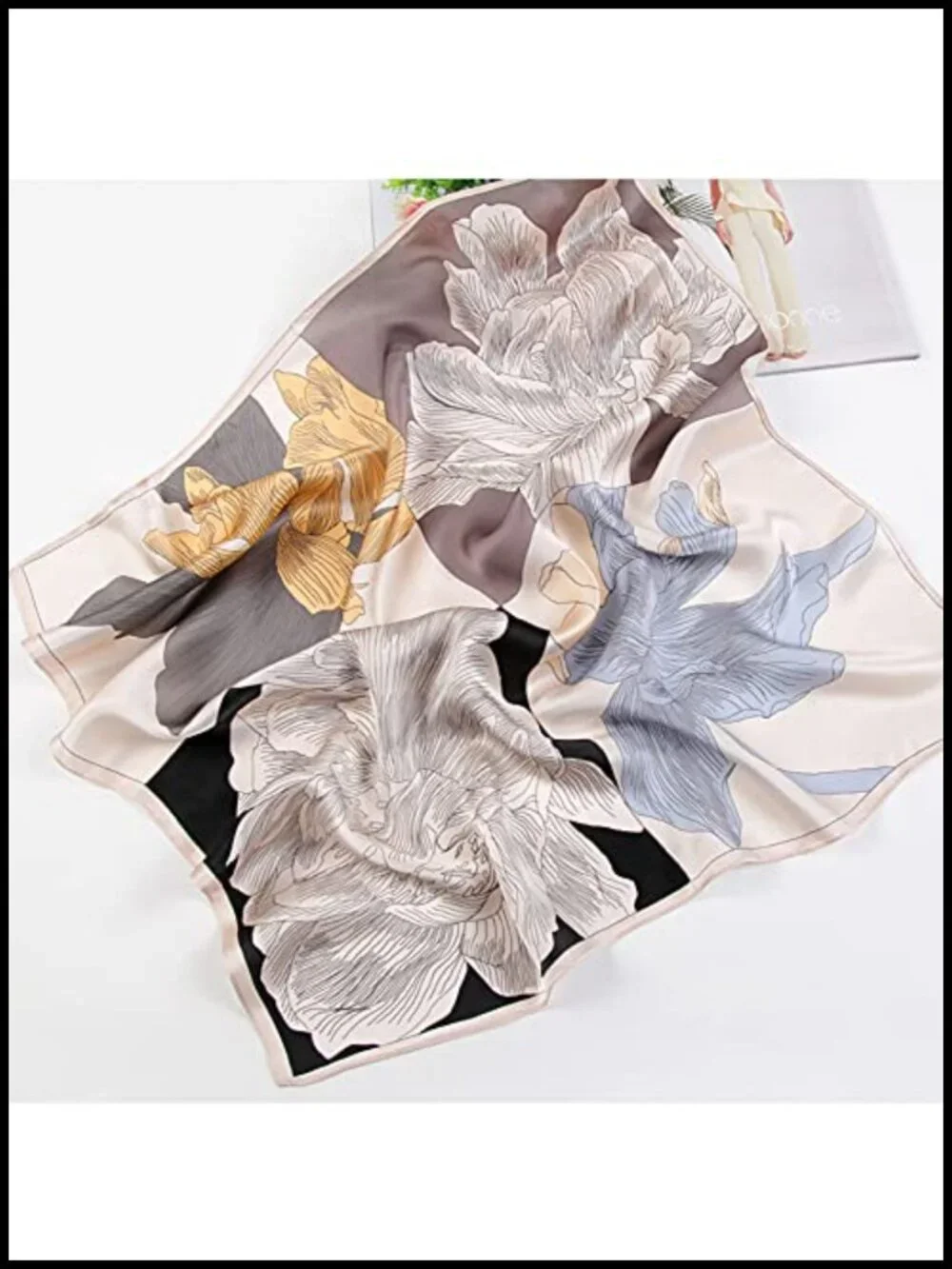 100% Pure Mulberry Silk Square Scarf for Women Neck Head Scarf Gift